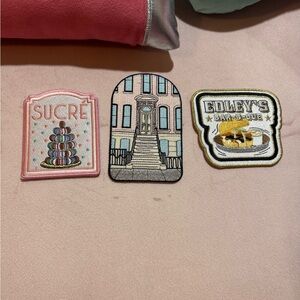 Set of Three Embroidered Patches